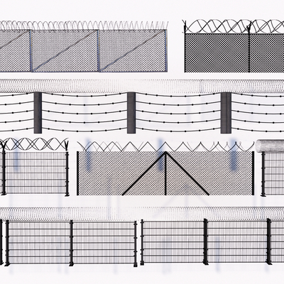 Industrial wind barbed wire fence