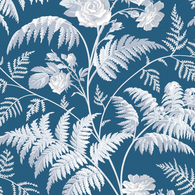 Blue Leaf Print Wallpaper Wallpaper Wall Cloth Wallpaper