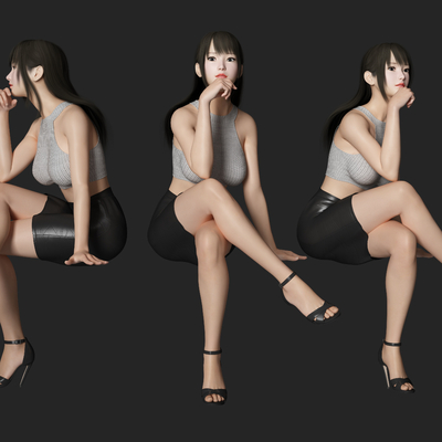 Modern Sitting Beauty Characters