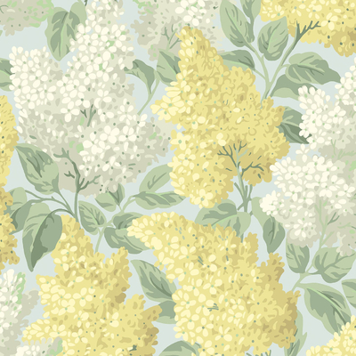 Yellow plant print wallpaper wall covering wallpaper