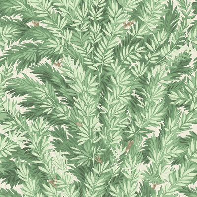 Green plant floral print wallpaper