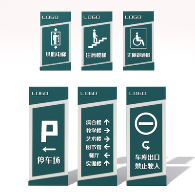 Modern signage guide card