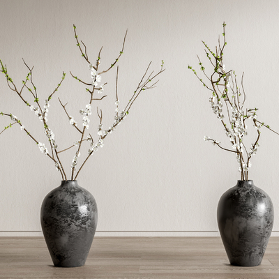 Modern pottery jar floral ornaments