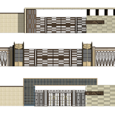 New Chinese-style New Asian Entrance Gate