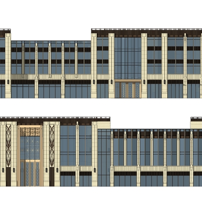 New Chinese Commercial Door Facade