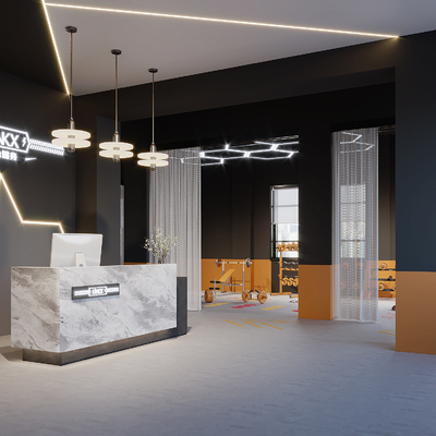 Modern gym front desk