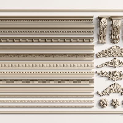 European-style gypsum line ceiling corner line carved