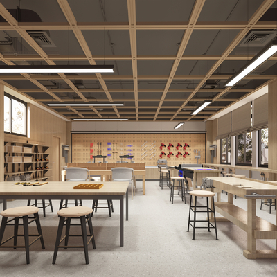 Modern School Woodworking Training Room