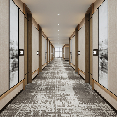 New Chinese Hotel Corridor