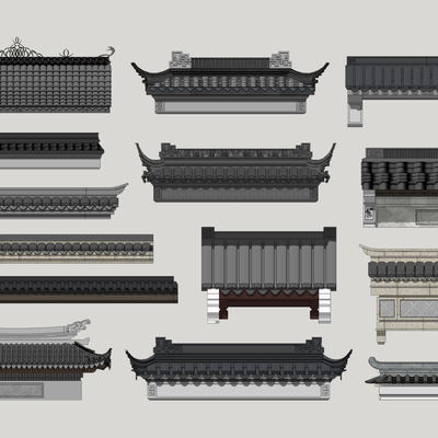 Chinese-style ancient building eaves