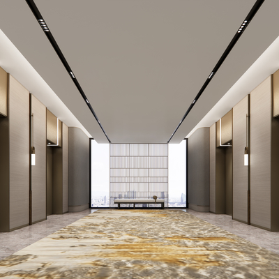 Modern Hotel Elevator Hall