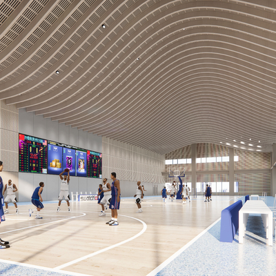 modern gymnasium basketball court