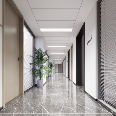 Modern office aisle corridor