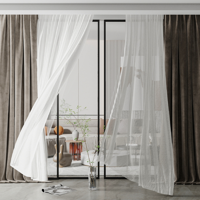 Modern fabric screen window curtain