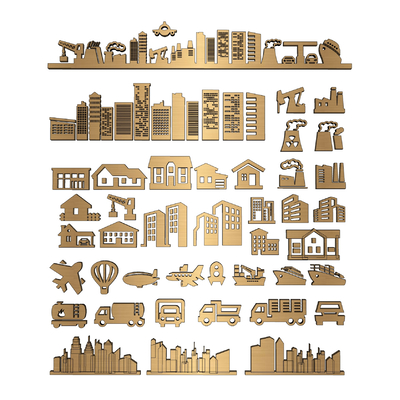 Modern Shanghai City Silhouette Wall Decorations