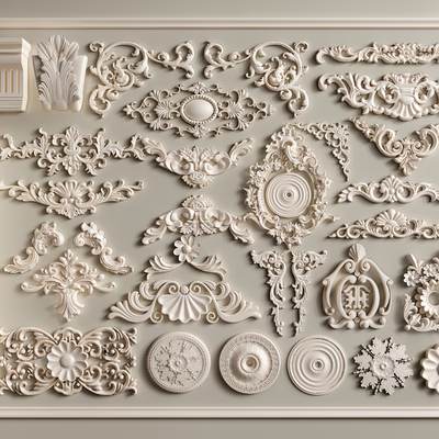 European-style Gypsum Carved Hornflower