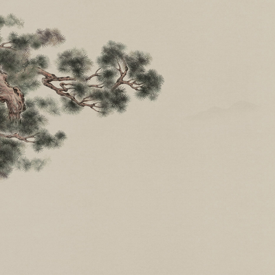 New Chinese Style Welcome Pine Wallpaper