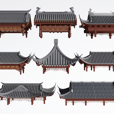 Chinese Eaves Door Head Roof