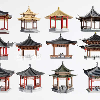 Chinese style pavilion landscape pavilion antique building