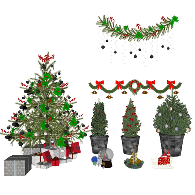 Modern Christmas Tree Gift Box Decoration Ornaments