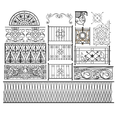 European-style iron railings