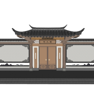 Chinese-style courtyard entrance gate