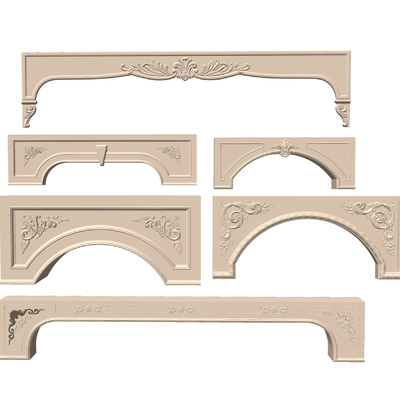 European-style carved door arch