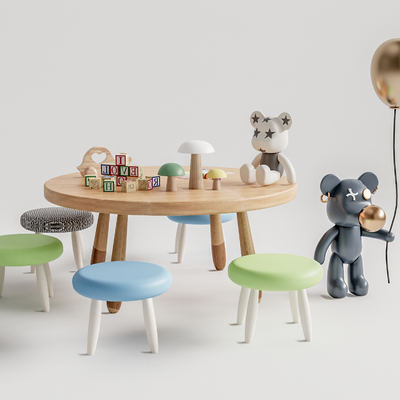 Modern Solid Wood kids Table&Chair