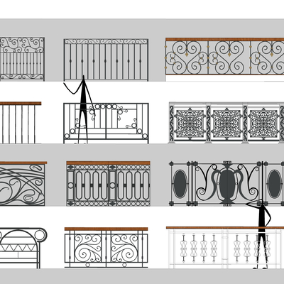 European-style iron railings