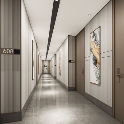 Modern Hotel Corridor