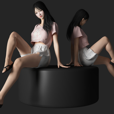 Modern Sitting Beauty Characters