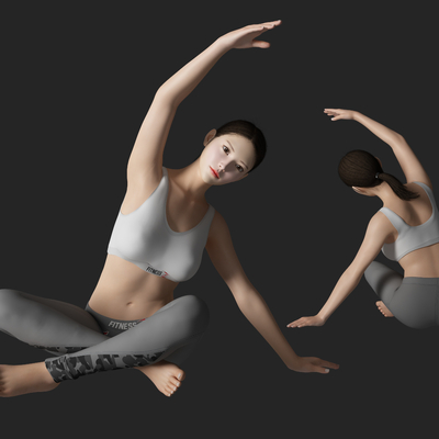 Modern Yoga Beauty Characters