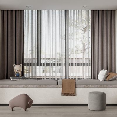 Modern Bay Window Curtain