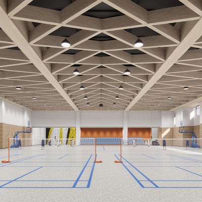 modern basketball court tennis court