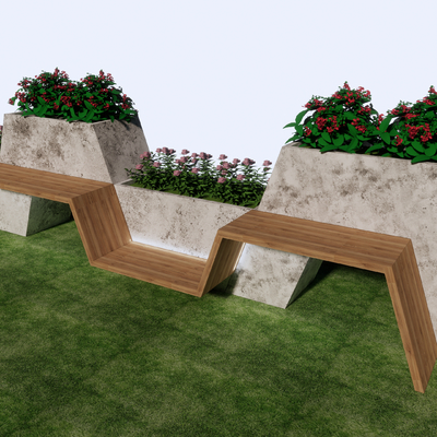 Modern outdoor landscape seating