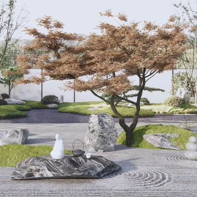 Japanese-style Dead Rock Garden Landscape