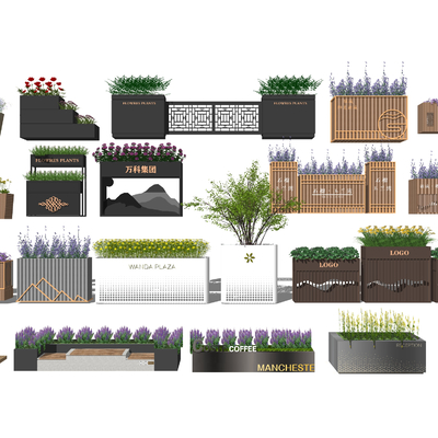 Modern commercial flower box