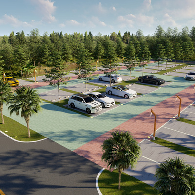 Modern ecological parking lot