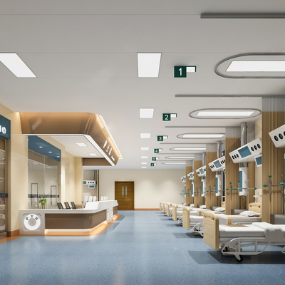 Modern Hospital Isolation Room Ward