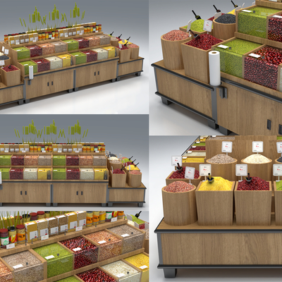 Modern supermarket food shelves