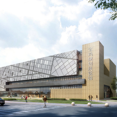 Appearance of modern exhibition hall