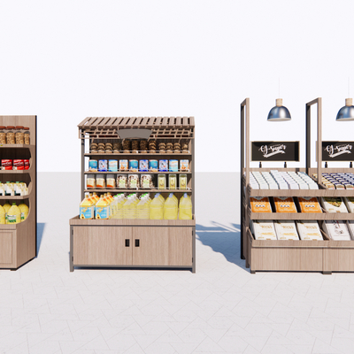 modern supermarket shelves