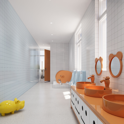 Modern kindergarten children's toilet