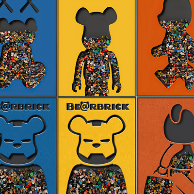 Violence Bear Chao Brand Building Blocks Hanging Painting