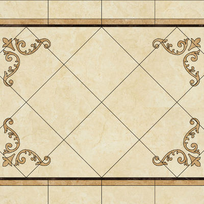 Yellow floor tile mosaic