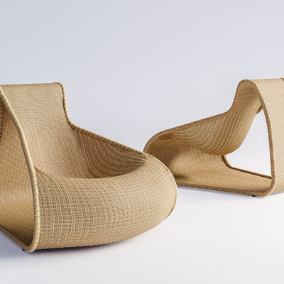 Modern rattan recliner