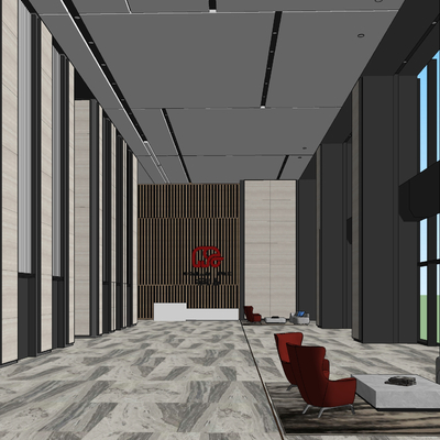 Modern Office Building Lobby