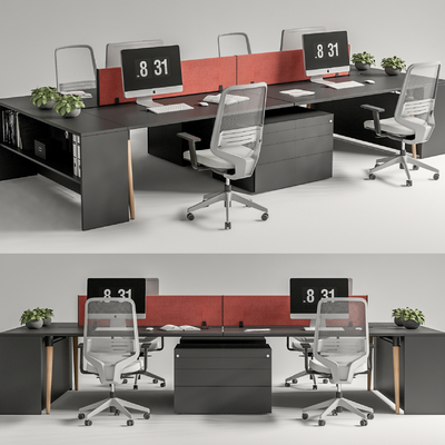 Modern Staff Office Desk and Chair