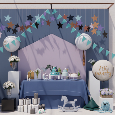 Modern Birthday Banquet Art Display