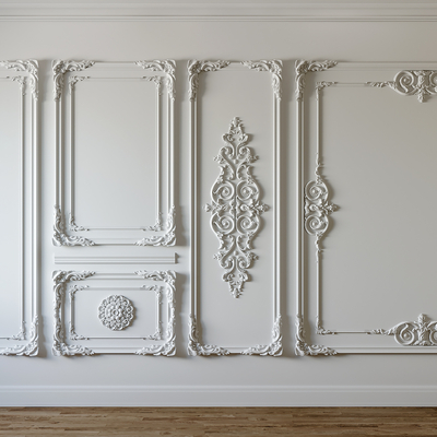 European-style carved plaster line